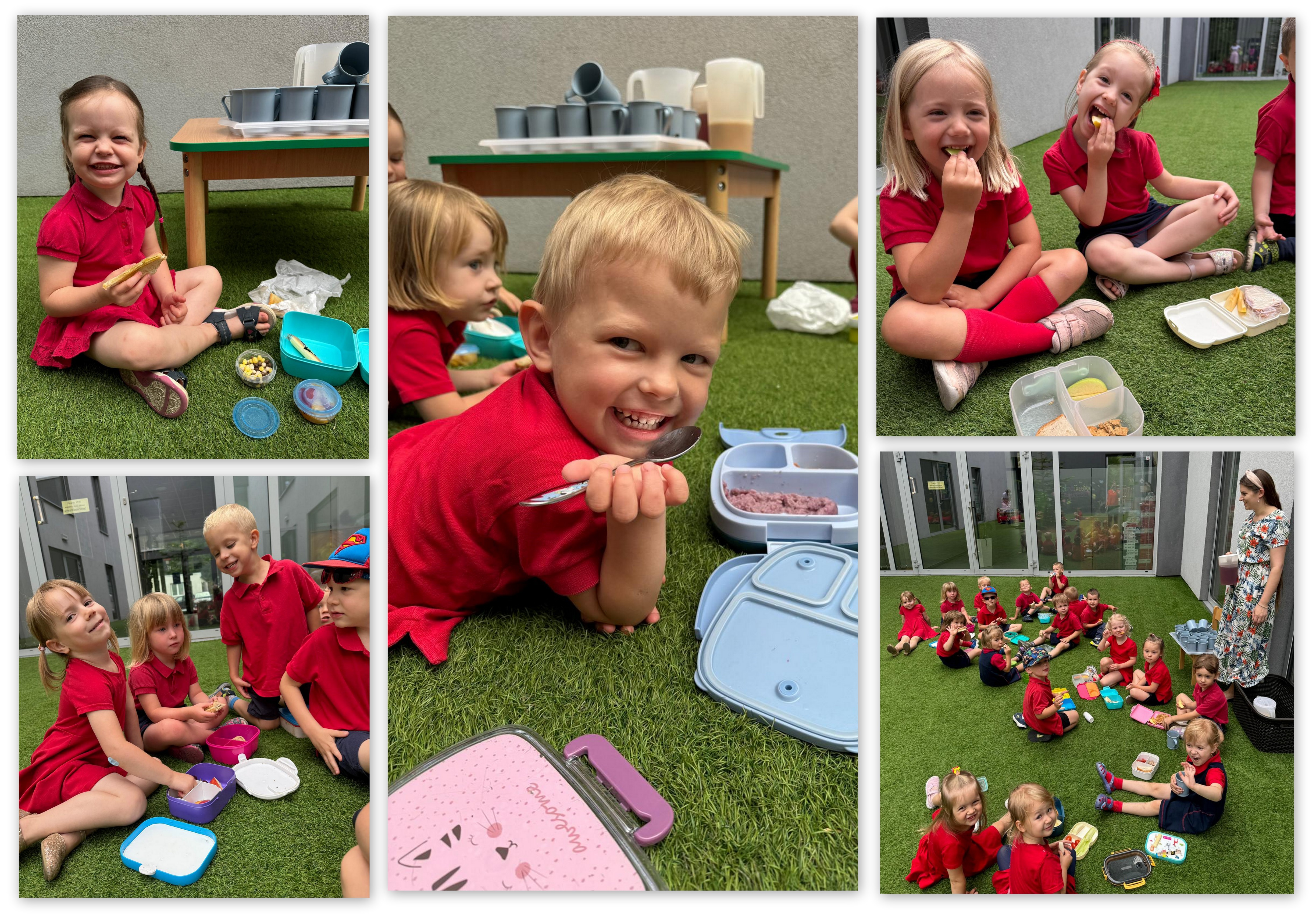 Maluszki z wielką radością spędzały czerwcowy czas na podwórku, bawiąc się i ciesząc swoją obecnością. Zjadły też śniadanko w formie pikniku - to świetna alternatywa na wakacyjny czas z rodziną :) 