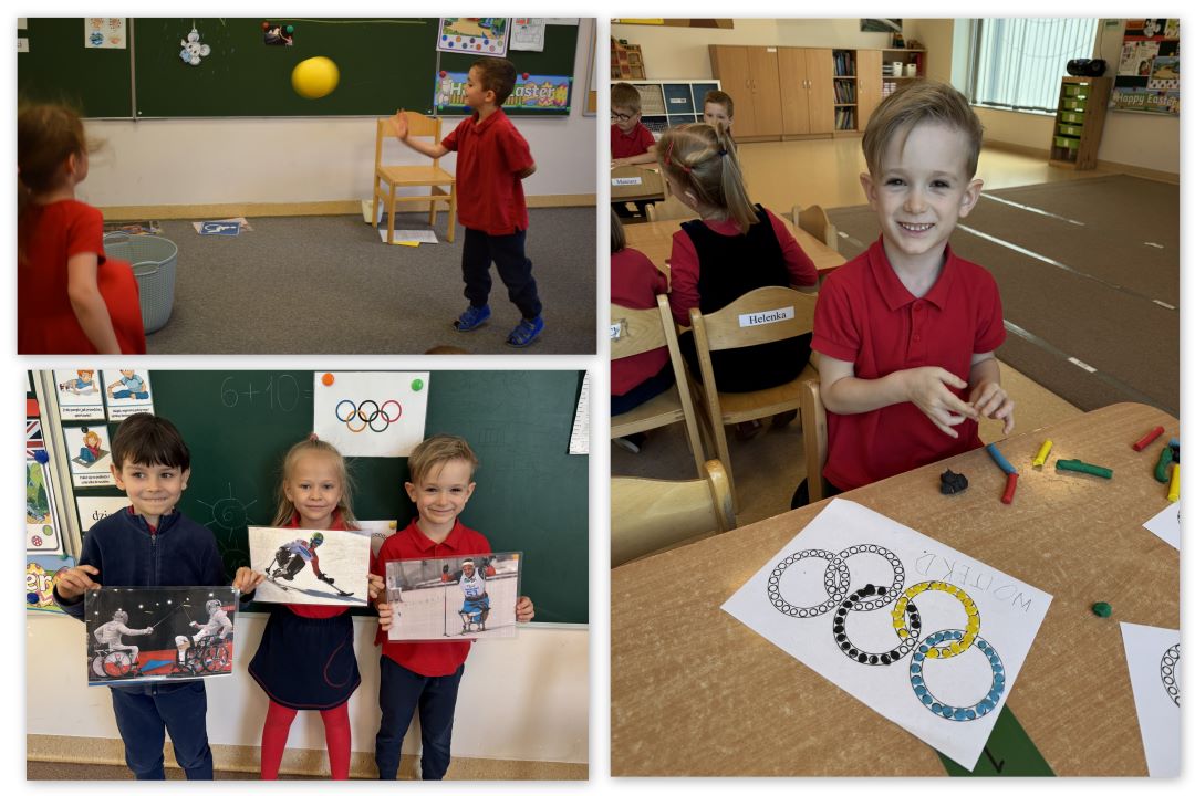 Dużo rozmawiamy o sporcie, bo wiemy, jak ważny jest ruch w życiu człowieka. Przedszkolaki z katowickiego Węgielka uczą się też o różnych dyscyplinach olimpijskich, poznają też czym jest paraolimpiada. 